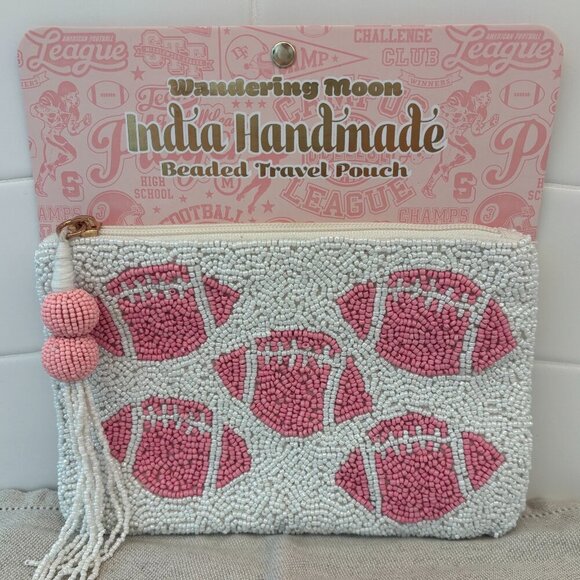 Wandering Moon Beaded Viral Bag - Pink Footballs - Picture 1 of 5